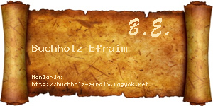 Buchholz Efraim névjegykártya